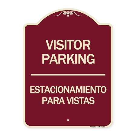 Signmission Bilingual Reserved Parking Visitor Parking Estacionamiento Para Visitas, A-DES-BU-1824-24299 A-DES-BU-1824-24299